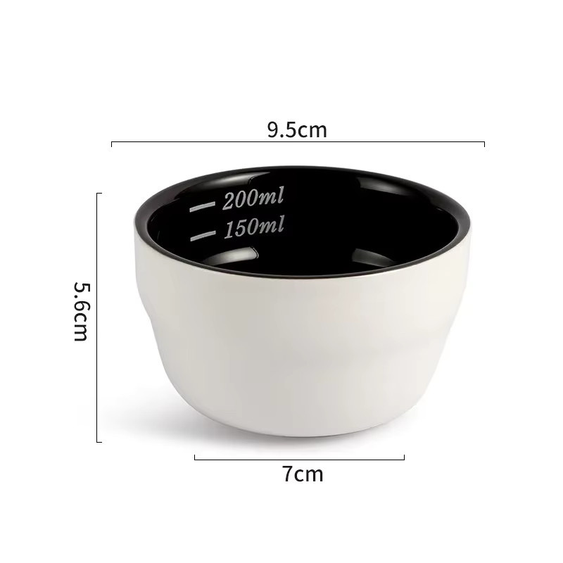 Shunxiang Keramik-Messbecher mit Skala und Löffel, weiß, 200 ml - Bild 5