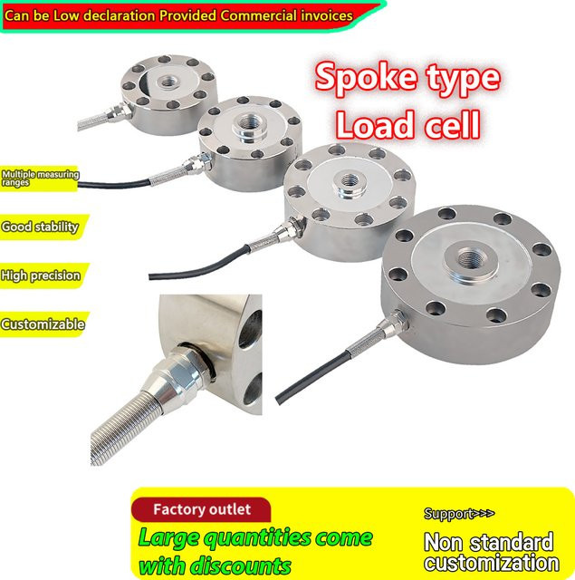 BENGBUZZYQ Industrielle Speichenspannungsmesszelle mit Digitalanzeige und Montagesatz, Kraftsensor 100KG-50T, Farbe: Silber - Bild 1
