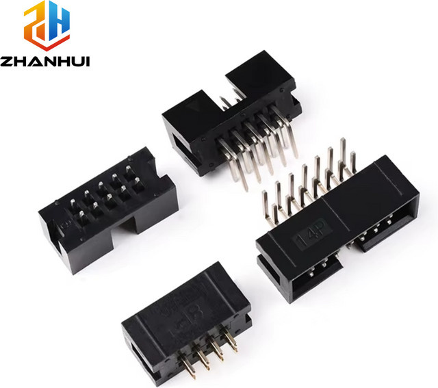 10 Stück DC3 Zweireihige PCB-Steckverbinder mit 2,54mm Rastermaß, Männlich Gerade oder Winkel, Farbe: Schwarz - Bild 1