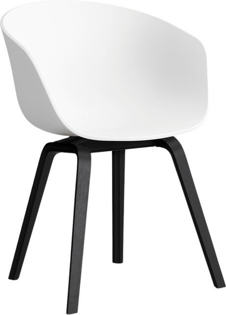 HAY About A Chair AAC 22 mit Armlehnen in Weiß aus Polypropylen und Holz - Bild 1
