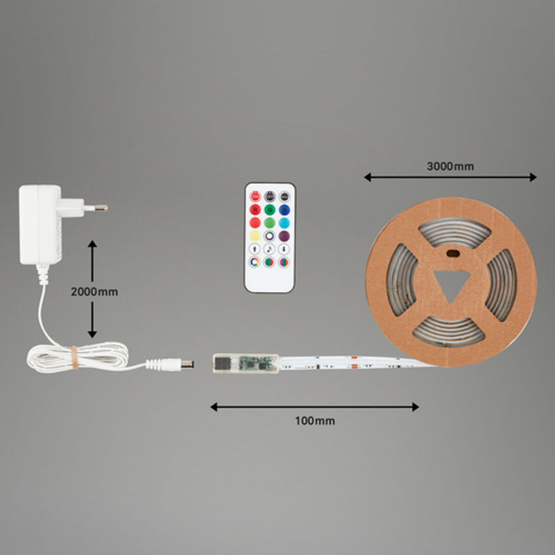 Briloner COB RGBIC LED Flexband mit Fernbedienung, 3 m, Multicolour, weiß matt - Bild 3