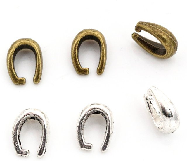 Wadsfred Charms Anhänger, antike Bronze und antike versilberte Verschlüsse, 11x8mm - Bild 1