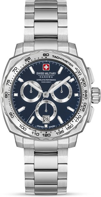 Swiss Military Hanowa Chronograph, Edelstahl, Blau, Quarz, 41 mm, Herren - Bild 1