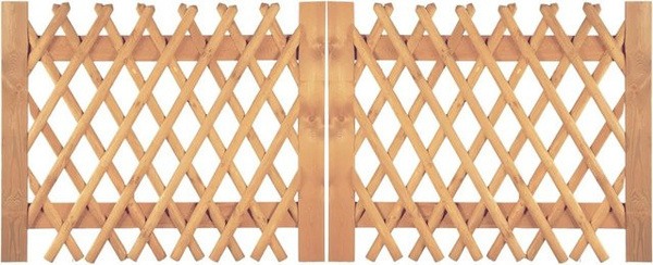 T & J Jägerzaun Doppeltor Braun B: 300 cm, H: 120 cm