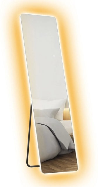 HOMCOM Ganzkörperspiegel aus Hartglas und Metall in Transparent, H x B x T: 150 x 40 x 3 cm - Bild 1