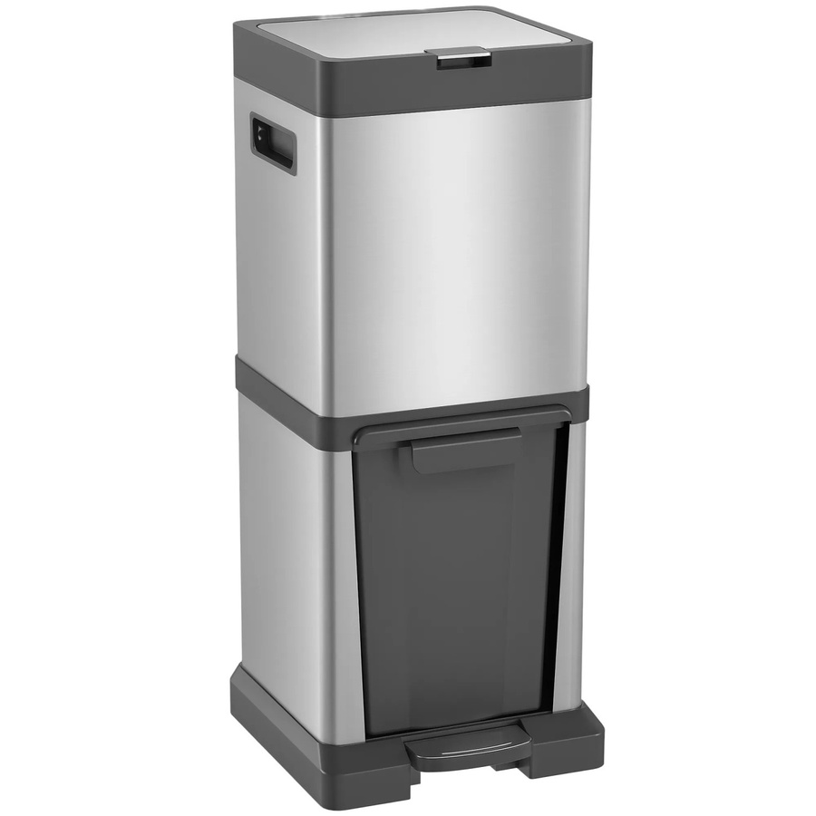 HOMCOM Mülleimer aus Edelstahl mit Pedal in Silber, 32,5 l, B/T/H: 31,5 x 34,0 x 78,0 cm - Bild 2