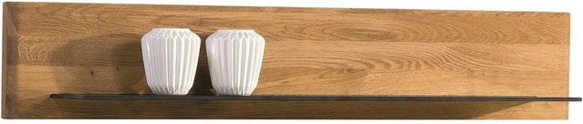 Wandboard Vancouver aus massiver Eiche, geölt und gebürstet, Farbe Braun, B/T/H: 180 x 18 x 1 cm - Bild 1
