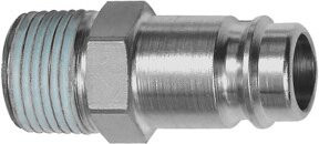 Riegler Nippel NW 10 aus Edelstahl, R 3/4 AG, PTFE beschichtet, Farbe: Silber - Bild 1