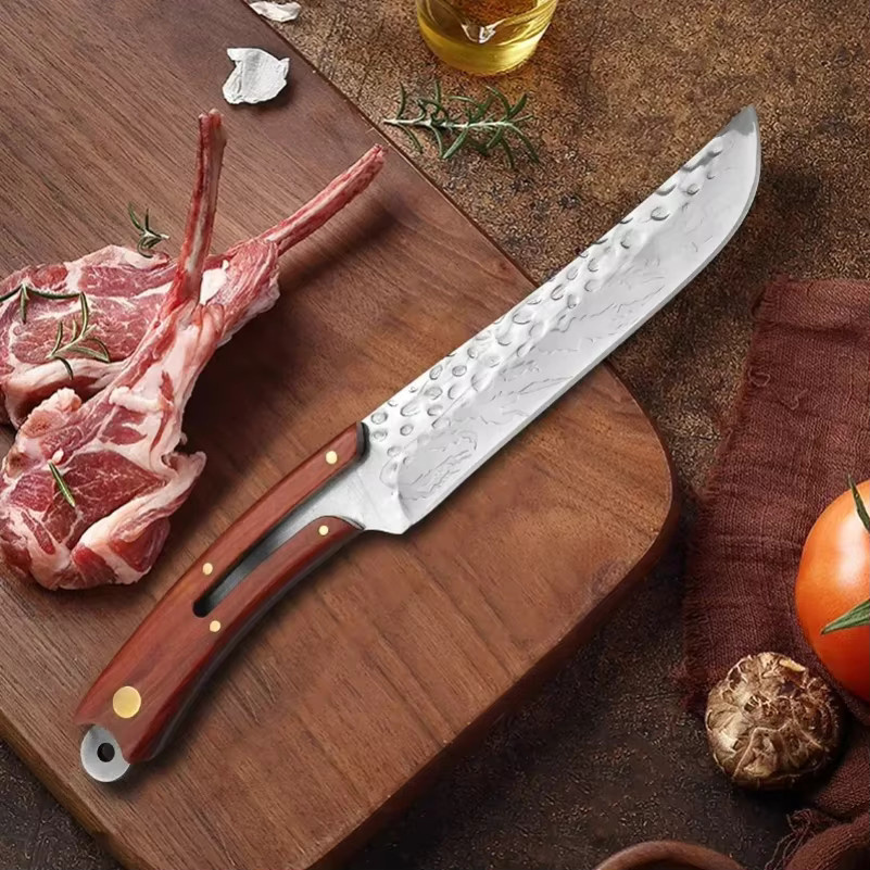 GuanQi Profi Boning Messer aus geschmiedetem Edelstahl in Silber mit Holzgriff - Bild 2
