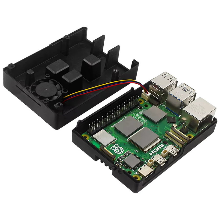 APWIKOGER Aluminiumgehäuse mit Aktivkühler und Lüfter für Raspberry Pi 5, Schwarz - Bild 3