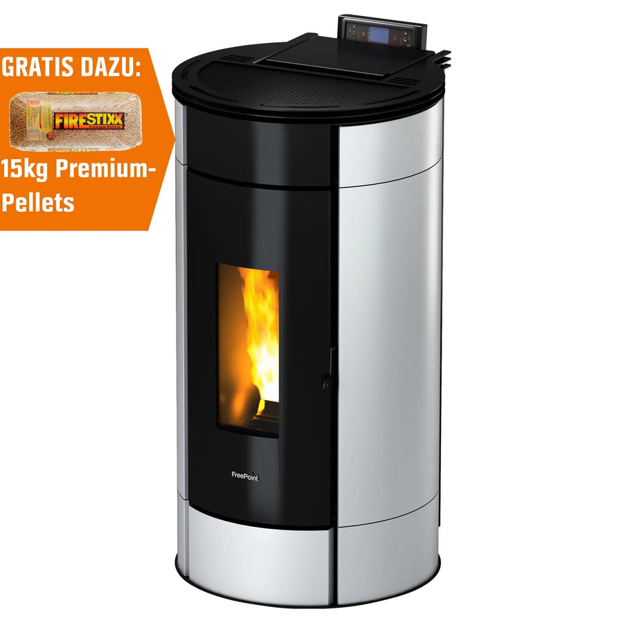 Freepoint Pelletofen Globe in Weiß mit 10,5 kW Leistung und WLAN-Funktion - Bild 2