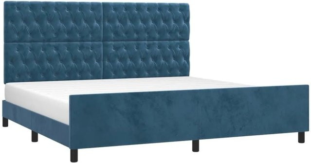 vidaXL Bettgestell aus Samt in Dunkelblau ohne Matratze B/T/H: 200 x 128 x 203 cm - Bild 1