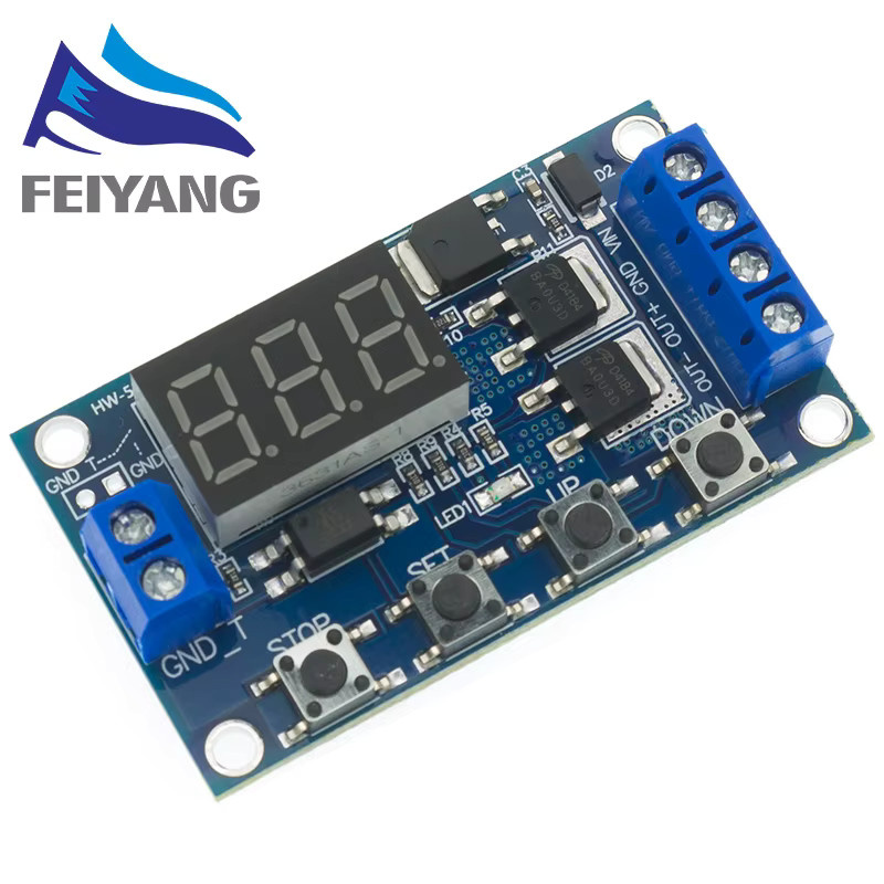 SAMIROB Digitales LED Zeitverzögerungsrelais Modul mit Dual MOS Rohr für DC 12V 24V in Blau - Bild 2