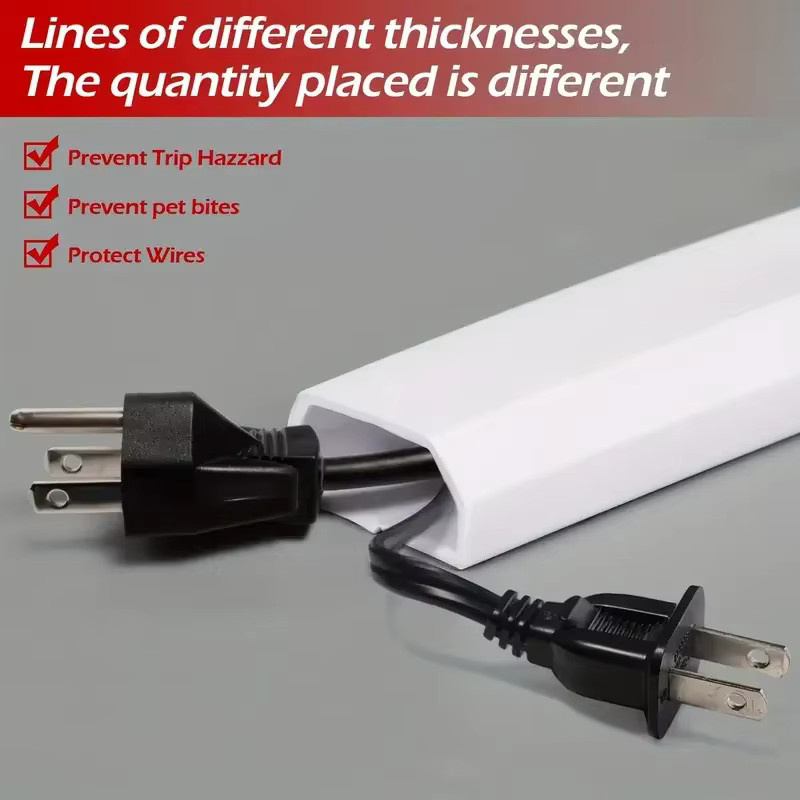 Selbstklebendes PVC-Kabelrohr als flexible Kabelschutzabdeckung für deinen Haushalt, 2 m oder 3 m Länge, in Grau oder Weiß - Bild 3