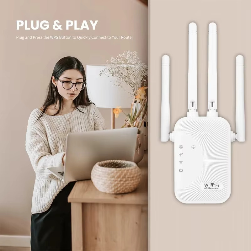 Regaton WLAN Repeater 300M 2,4G Single-Band Wi-Fi Signalverstärker in Weiß - Bild 6