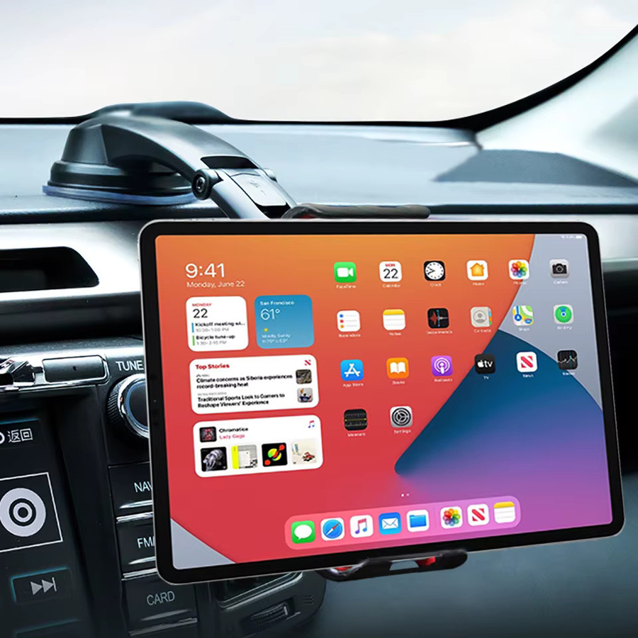 Universelle Auto-Tablet-Halterung und Smartphone-Ständer für Samsung Galaxy Z Fold, iPhone und iPad, Dashboard-Halterung in Schwarz - Bild 3