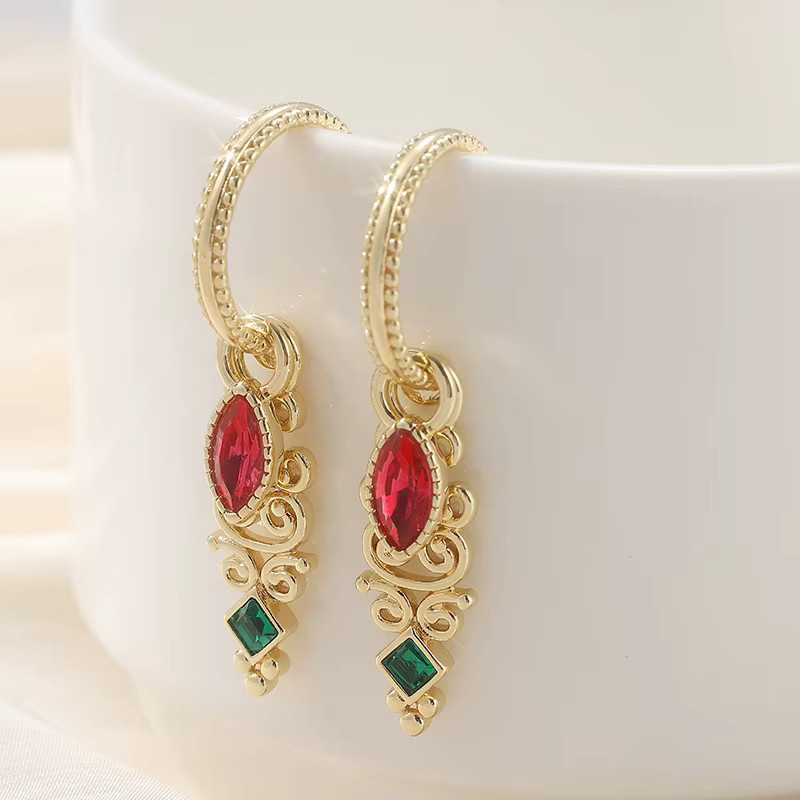 YoYo Hängeohrringe, Gold, Zirkonia, Damen, Vintage - Bild 2