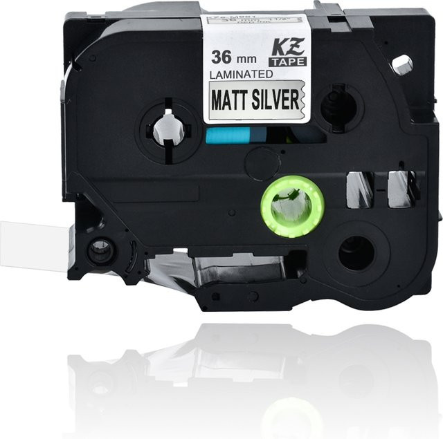 Brother TZE-M961 Etikettenband Schwarz auf Matt Silber, Breite: 36 mm, kompatibel mit PT-P910BT, PT-P900W, PT-800W und PT-P950NW - Bild 1