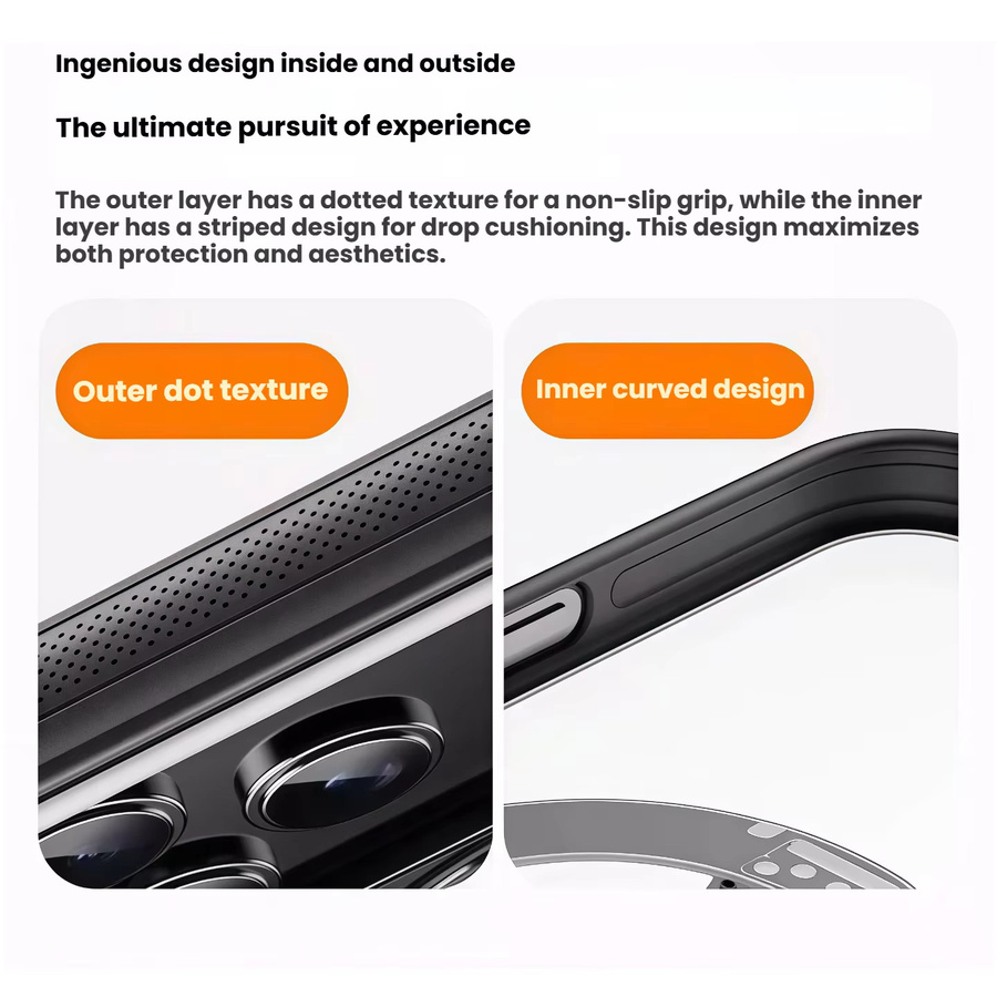 Magnetische Schutzhülle für Apple iPhone 17-Serie mit 360 Grad drehbarem Ständer und integrierten Knöpfen in Transparent - Bild 4