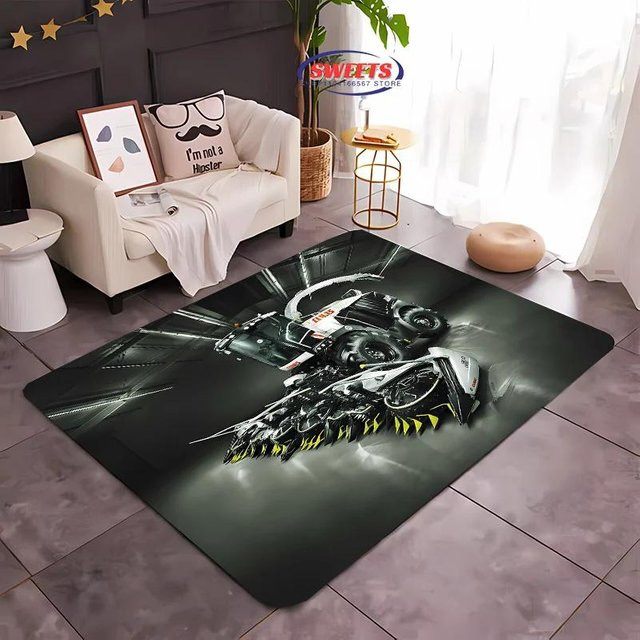 Karpetti Teppich mit Traktor-Muster, rutschfest und maschinengewebt, Mehrfarbig, Breite: 60 cm, Länge: 90 cm - Bild 1