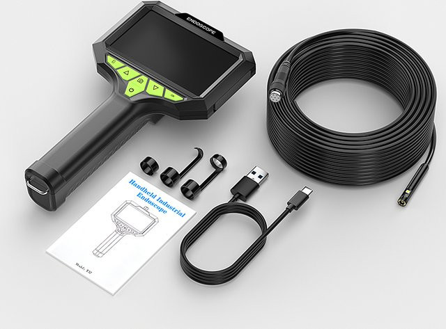 ZEMICAM Industrielle Handheld-Endoskopkamera mit 4,3-Zoll-IPS-Bildschirm und abnehmbarem Design, IP67 wasserdichte Inspektionskamera in Schwarz - Bild 1
