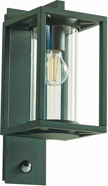 Lucande Wandleuchte Außen Ferda in Grün aus Aluminium mit Bewegungsmelder und Dämmerungssensor, IP44, E27, H: 38,0 cm, B: 22,5 cm, T: 15,0 cm - Bild 1