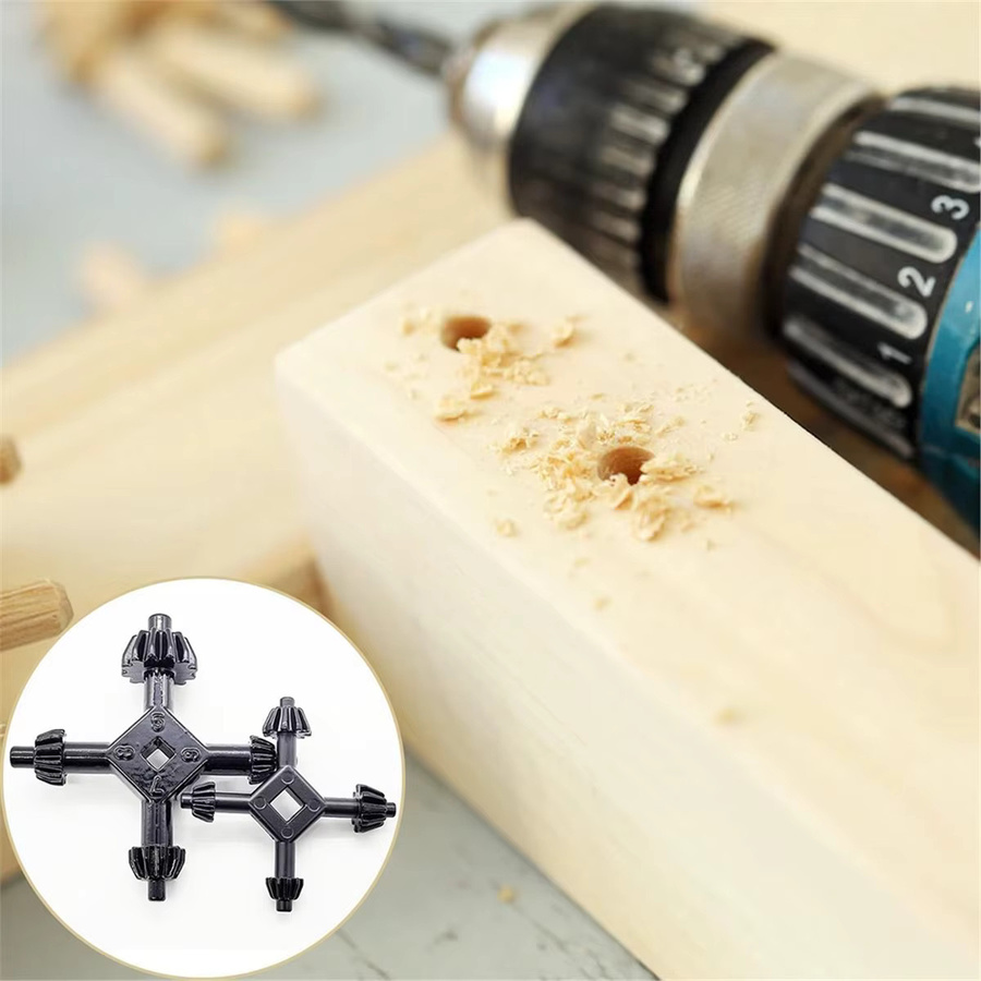 BAAQ 2-teiliges 4-in-1 Bohrfutterschlüssel-Set für elektrische Bohrmaschinen in Schwarz, Größen 3/8, 1/2, 3/4 und 1 Zoll - Bild 4
