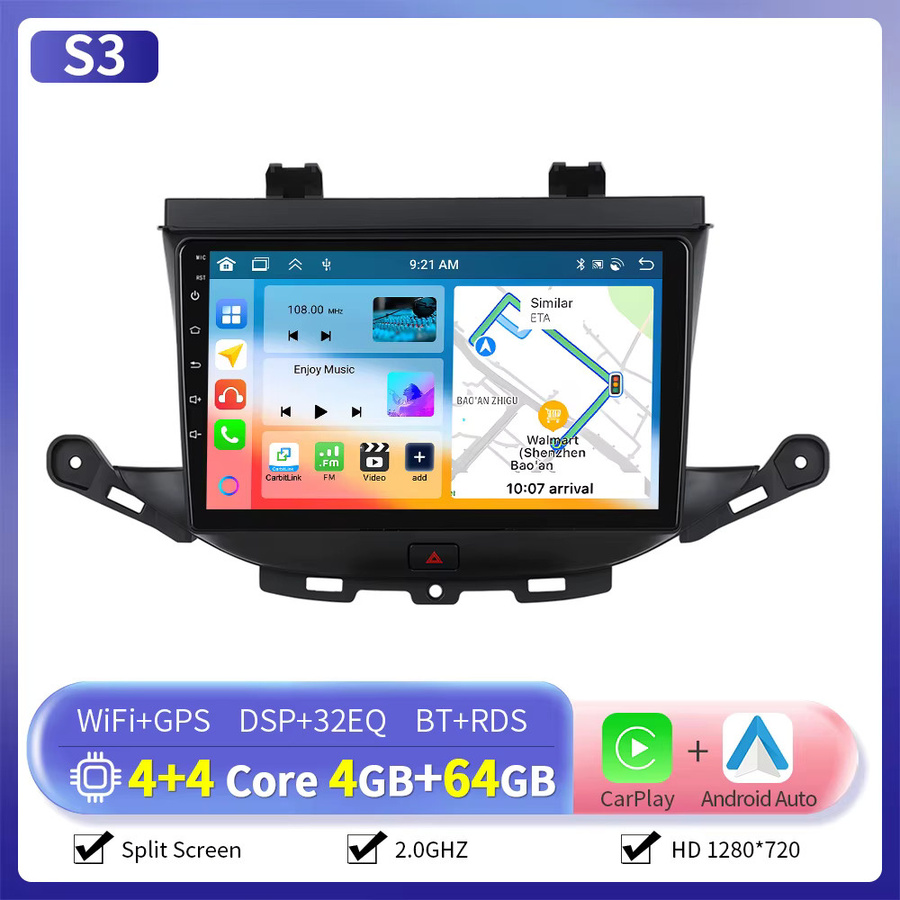 Camecho Wireless CarPlay und Android Auto Autoradio für BUICK Braun GS 2015 und Opel ASTRA K 2016-2020 Multimedia Player in Schwarz mit 4G WIFI GPS - Bild 6