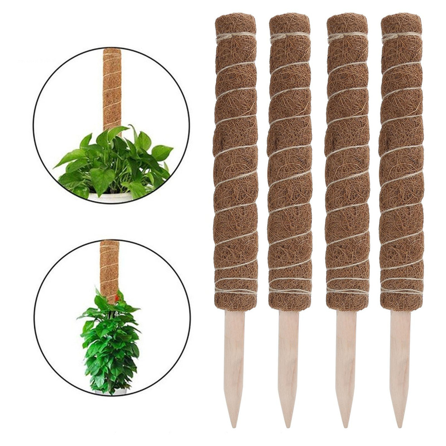 4er Set TOMTOP JMS Kokosfaser Totempfahl Moosstab als Kletterhilfe für Zimmerpflanzen, Farbe: Braun, Höhe: 45 cm - Bild 2