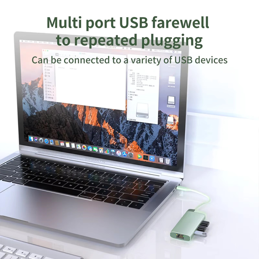 Basierend auf den bereitgestellten Daten lautet der Produkttitel:
Basix USB-C-Hub mit HDMI 4K UHD und PD-Ladefunktion, Typ-C Dockingstation für MacBook Air und Pro Laptops, Grau - Bild 3