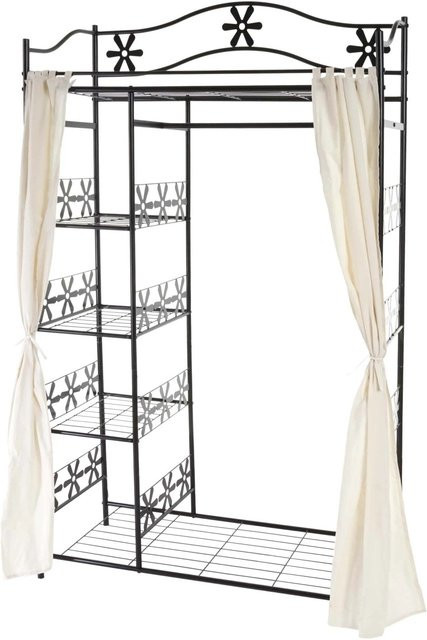 MCW Metall-Garderobe Genf mit Vorhang in Schwarz, B/T/H: 100 x 43 x 172 cm - Bild 2