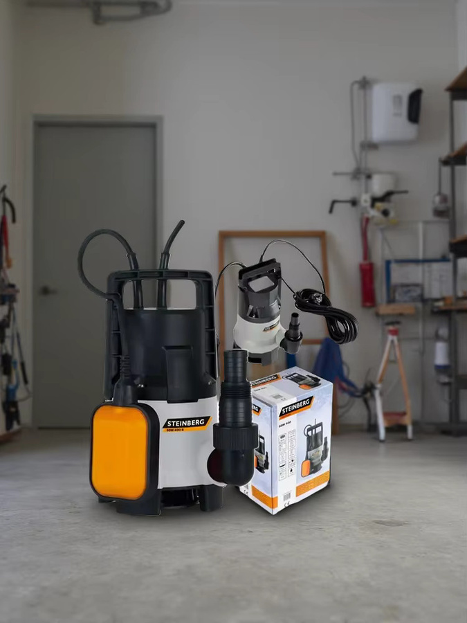 Steinberg Tauchpumpe für Schmutzwasser in Schwarz mit 400 W und 7500 l/h - Bild 5