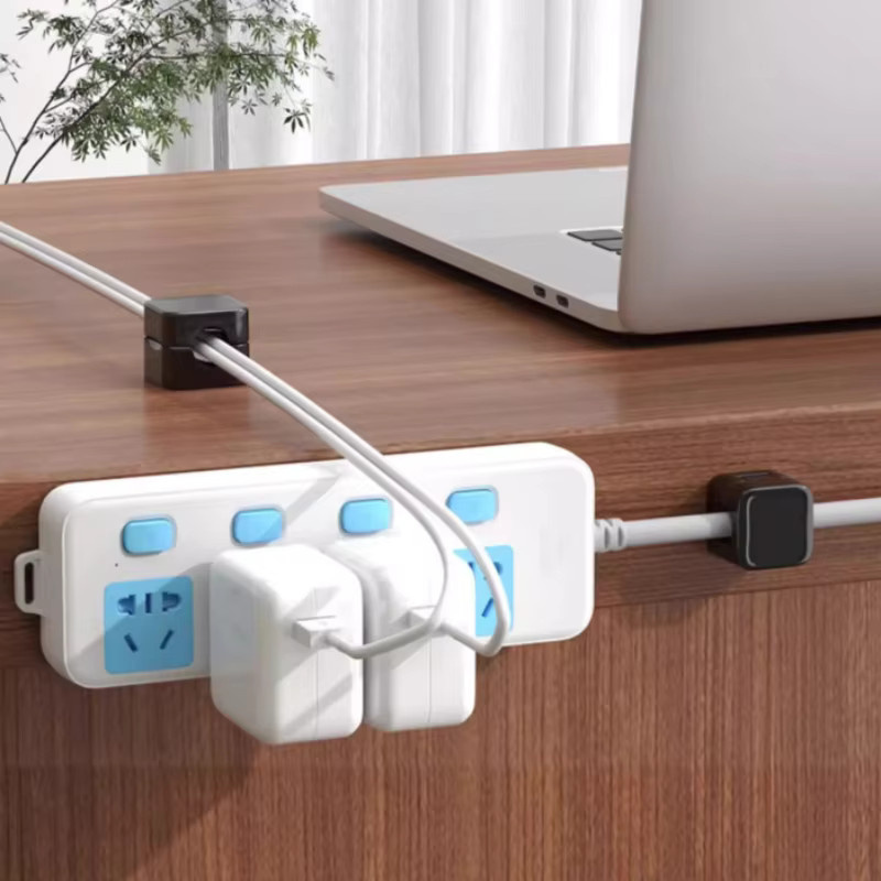 Magnetische Kabelklemmen als selbstklebender Kabel-Organizer für Schreibtisch und Büro in Schwarz und Weiß - Bild 5