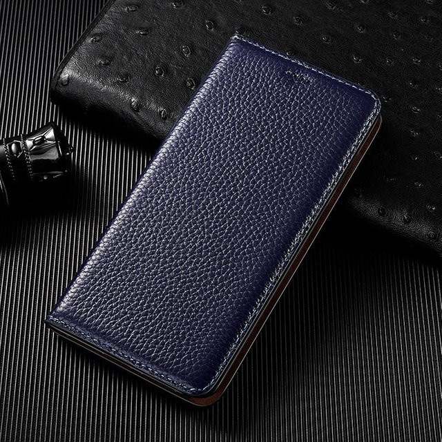 Luxus Echtleder Brieftasche Cover für Samsung Galaxy S25 S24 S23 S22 S21 S20 Ultra FE S10 S10e S9 S8 Plus Flip in Schwarz, Braun, Rot oder Blau - Bild 1
