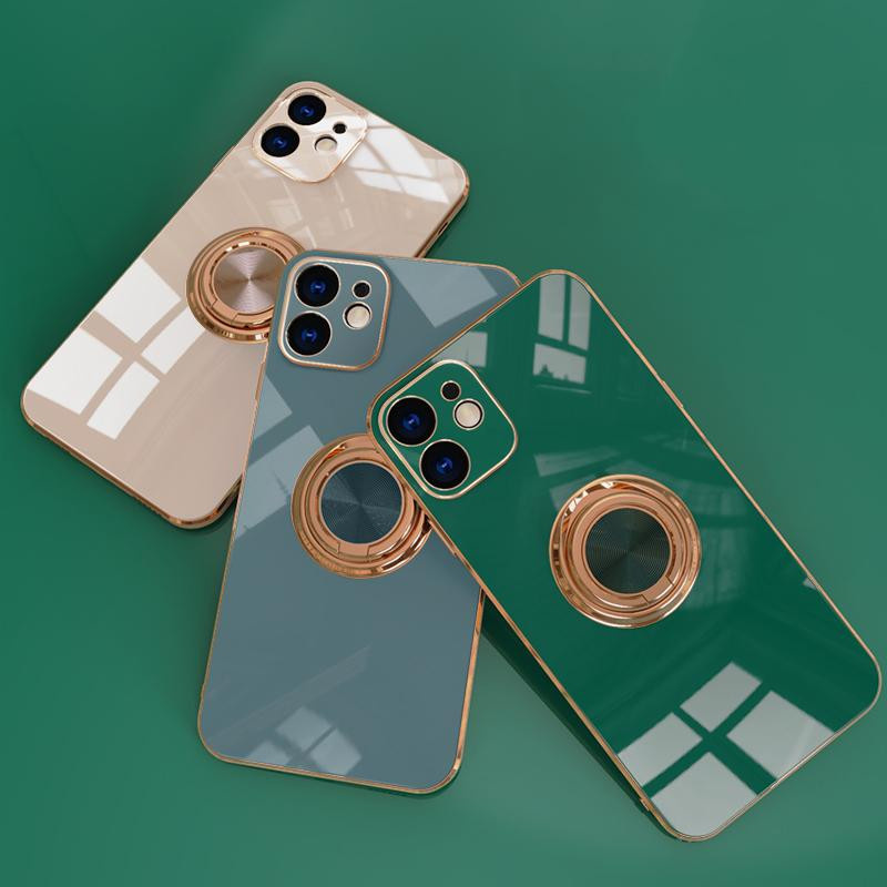 Happyday Luxus Metall TPU Ring Schutzhülle für iPhone in Beige - Bild 6