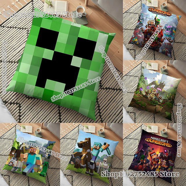 Game Pixel Blocks Decor Kissenbezug Bandai, Farbe: Grün, B/T: 45 x 45 cm - Bild 1