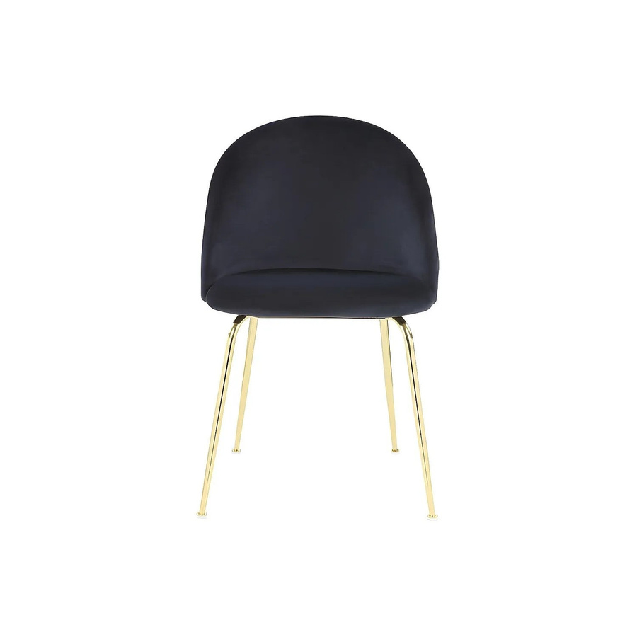Vente-unique Stuhl Melbourne in Schwarz mit Samtbezug und Golddetails aus Metall, Breite: 50 cm - Bild 2