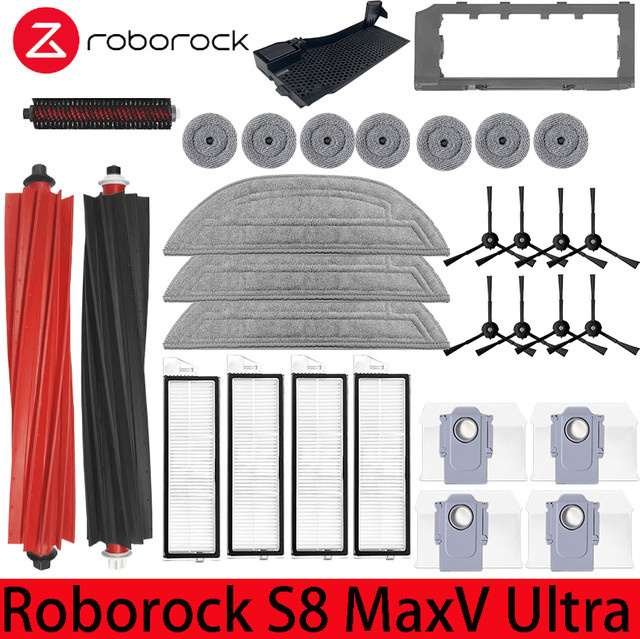 Roborock S8 MaxV Ultra Zubehörset mit Hauptseitenbürsten, Mopptüchern, HEPA-Filtern und Staubbeuteln in Multicolor - Bild 1