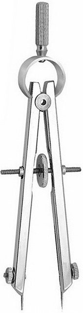Multifunktions-Zirkel mit Federmechanismus als technischer Kompass und Zeichenwerkzeug aus Metall in Silber - Bild 1