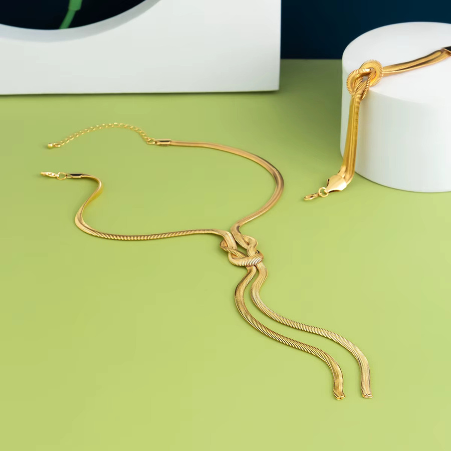 SHIXIN Schmuck-Set, Kreuz-Link-Kette und Armband, Gold, Damen - Bild 5