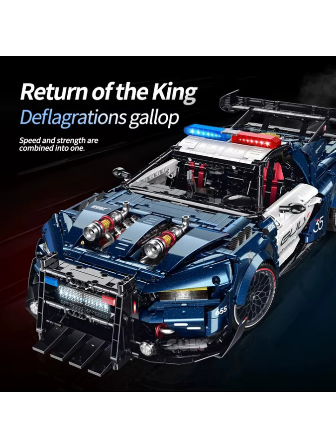 XMWL Supercar-Serie Polizeiauto, ferngesteuertes Blockauto, 3.975 Teile - Bild 4