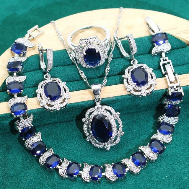 YIRAN Jewelry 5 Schmuckset, olivfarben, Diamanten, Unisex - Bild 1