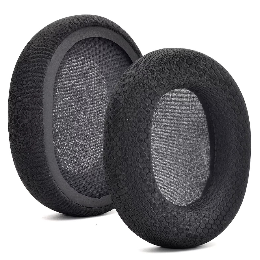 Stoff Mesh Ersatz Ohrpolster in Schwarz für Sony MDR-7506 MDR V6 V7 und Audio-Technica ATH M50X M50XBT M40X M30X M20X MSR7 - Bild 3