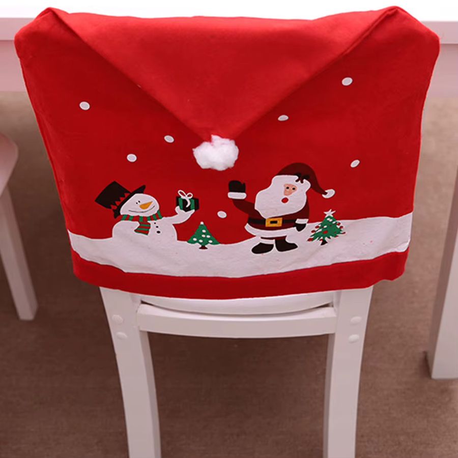 APWIKOGER Weihnachtsmann Hut Stuhlbezug als Weihnachtsdekoration für dein Zuhause - Bild 3