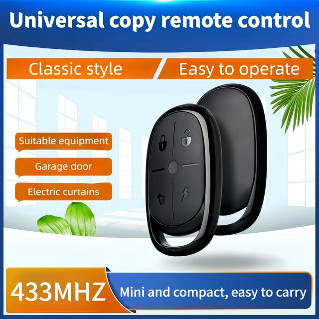 Kebidu Universal Drahtlose Kopier-Fernbedienung 433 MHz Duplikator in Schwarz für Garagentore und elektrische Tore - Bild 1
