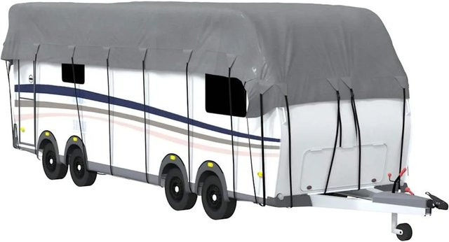 vidaXL Dachplane für Wohnwagen in Grau aus Vliesstoff, B/T: 1000 x 300 cm - Bild 1