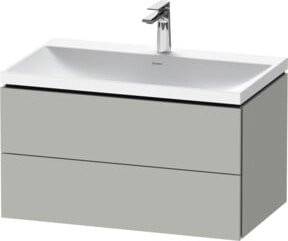 Duravit L-Cube Waschtischunterschrank mit Waschbecken in Betongrau, Wandhängend, B/T/H: 80 x 48 x 48 cm - Bild 1