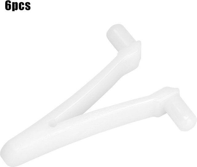6er-Set mfySpace Schmetterlings-V-Clips in Weiß für Pool-Bürsten, Laubbesen, Laubskimmer und Vakuumköpfe - Bild 1