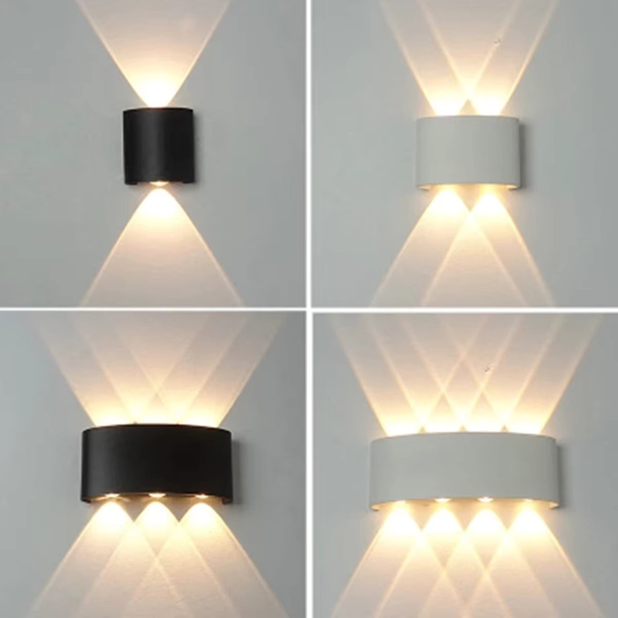 Moderne LED-Wandleuchte aus Aluminium in Schwarz mit Up-Down-Lichtfunktion, wasserdicht IP65 für Garten und Außenbereich sowie warmweißes Licht für Innenräume wie Wohnzimmer oder Treppen - Bild 2