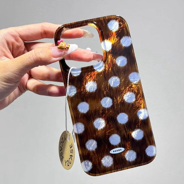 Damen TPU Handyhülle mit braunen Punkten für Apple iPhone 17 Air 16 16e 15 14 13 12 Pro Max 7 8 Plus X XS XR SE Cover - Bild 1